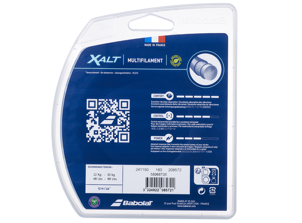 Babolat XALT Hvit 130 12m Multifilament streng - Sett 12m