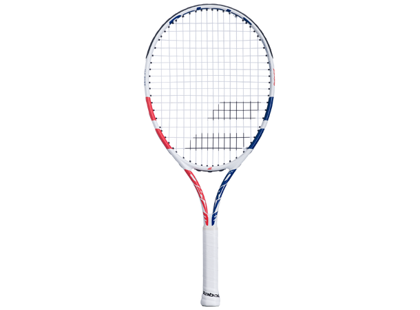 Babolat Drive Junior 24 Hvit/Coral/Blå Tennisracket Barn, høyde 125-135cm