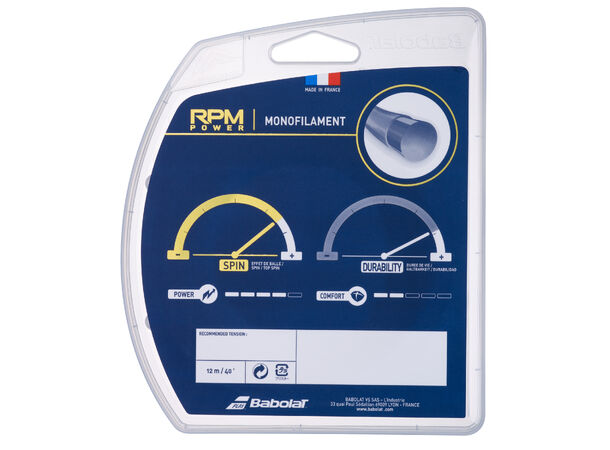 Babolat RPM Power Sett 12m 125/17, Brun Monofilament streng - Single sett 12m