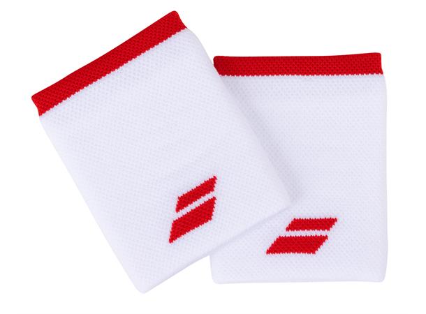 Babolat Jumbo Wristband White/Fiesta Red Svettebånd, Hvit/Rød