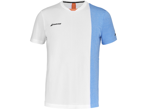 Babolat Play Crew Neck Tee Hvit/Blå XXL Teknisk T-Shirt