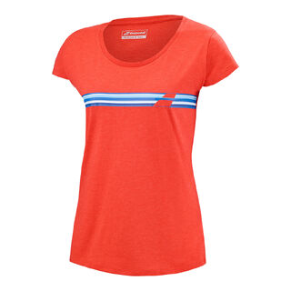 Babolat Exercise Stripes Topp, Poppy Red Teknisk Trøye