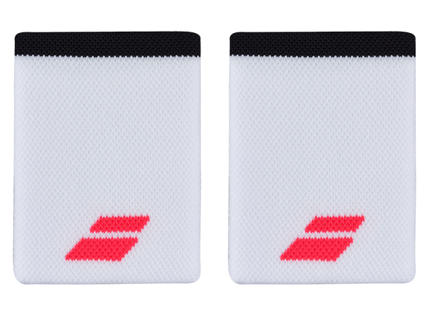 Babolat Jumbo Wristband White/Strike Red Svettebånd, Hvit/Rød