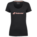 Babolat Exercise Tee W Sort L T-skjorte Bomull - Dame