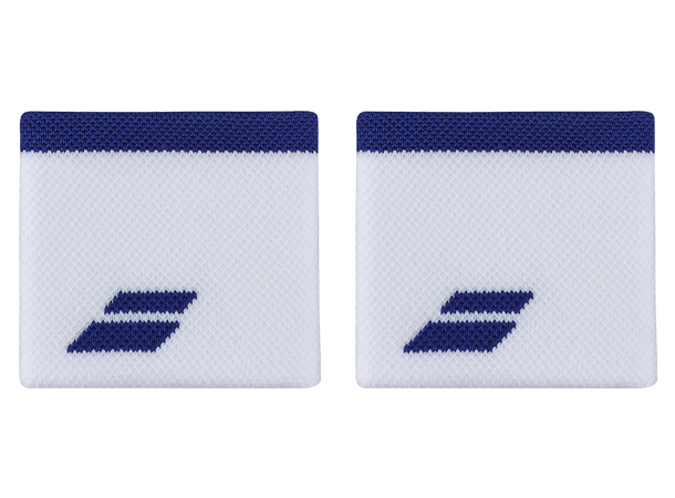 Babolat Logo Wristband White/Blue Svettebånd