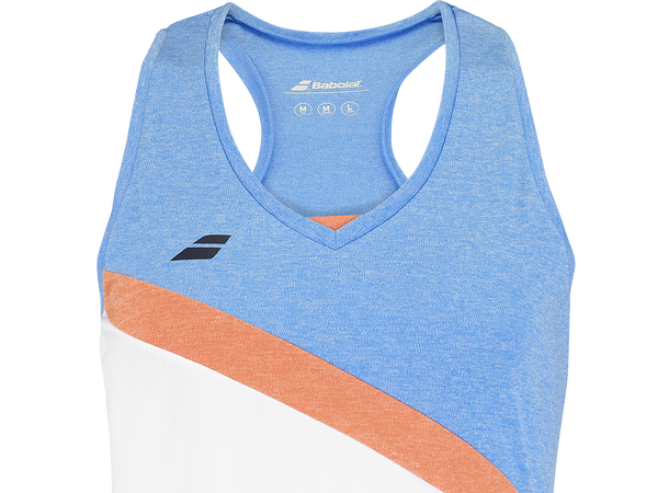 Babolat Play Tank Topp Hvit/LysBlå XS Teknisk Tank Topp
