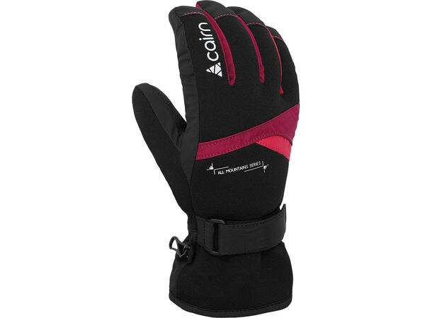 Cairn Styl Jr C-Tex Sort/Lilla/Rosa 12 Vann/Vindtett hanske til juniorer