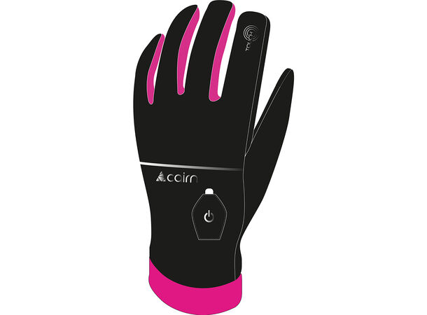 Cairn Løpehanske med Ledlys sort/rosa L Integrert Led + Vindtett